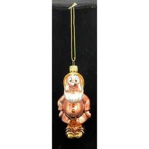 Disney Sneezy Of Snow White and Seven Dwarfs Blown Glass Ornament - Broken Nose